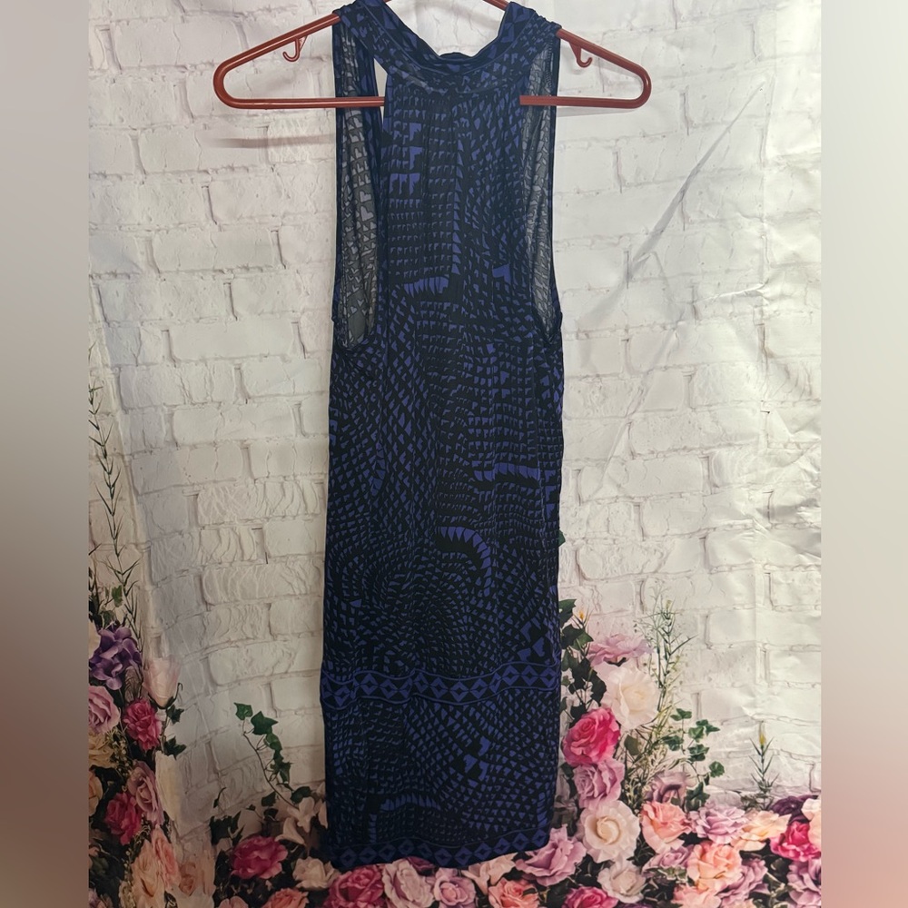 BCBGMaxAzria Blue and Black Geometric Dress - Picture 3 of 3